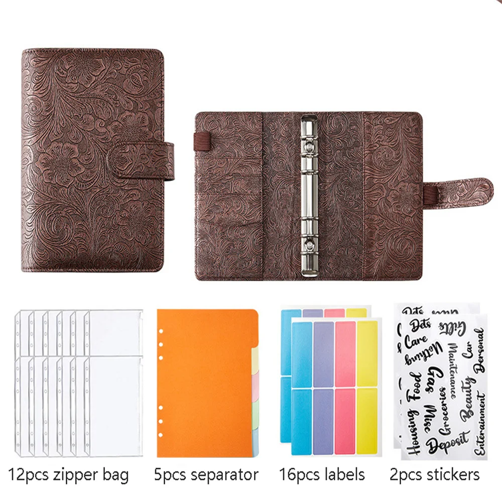 

Папка на молнии А5/А6, ретро-чехлы из искусственной кожи с цветочным принтом, органайзер для книг, офиса, школы, документов, планировщика