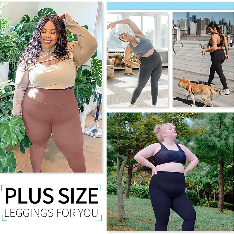 3 Pack 3xl 4xl Leggings Women High Waist Elastic Tight Pants Solid Workout Yoga Leggings Booty Lifting Plus Size 2022