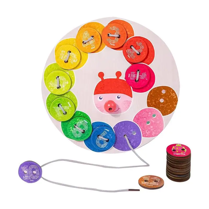 

Kids Lacing Boards Wooden Lacing Cards Puzzle Threading Board Montessori Stringing Fine Motor Skills Toy Colorful Educational