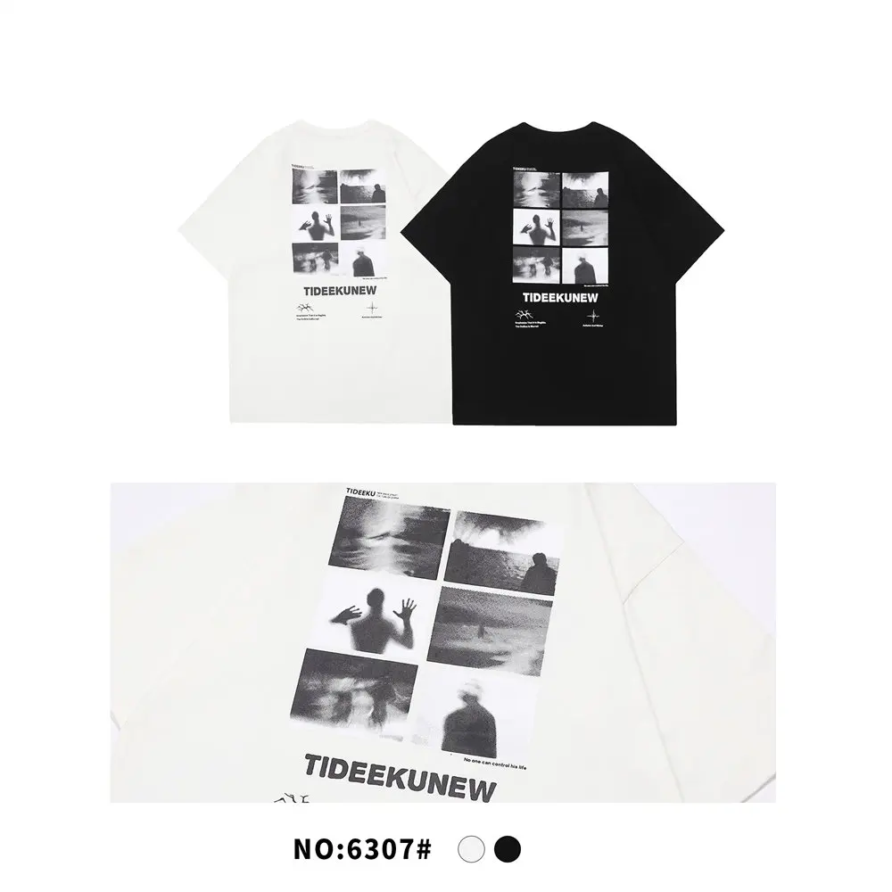 Футболка мужская оверсайз с коротким рукавом хлопок круглый вырез готический