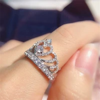 crown rings for women silver luxury jewelry cubic zirconia ring bridal wedding engagement accessories drop shipping