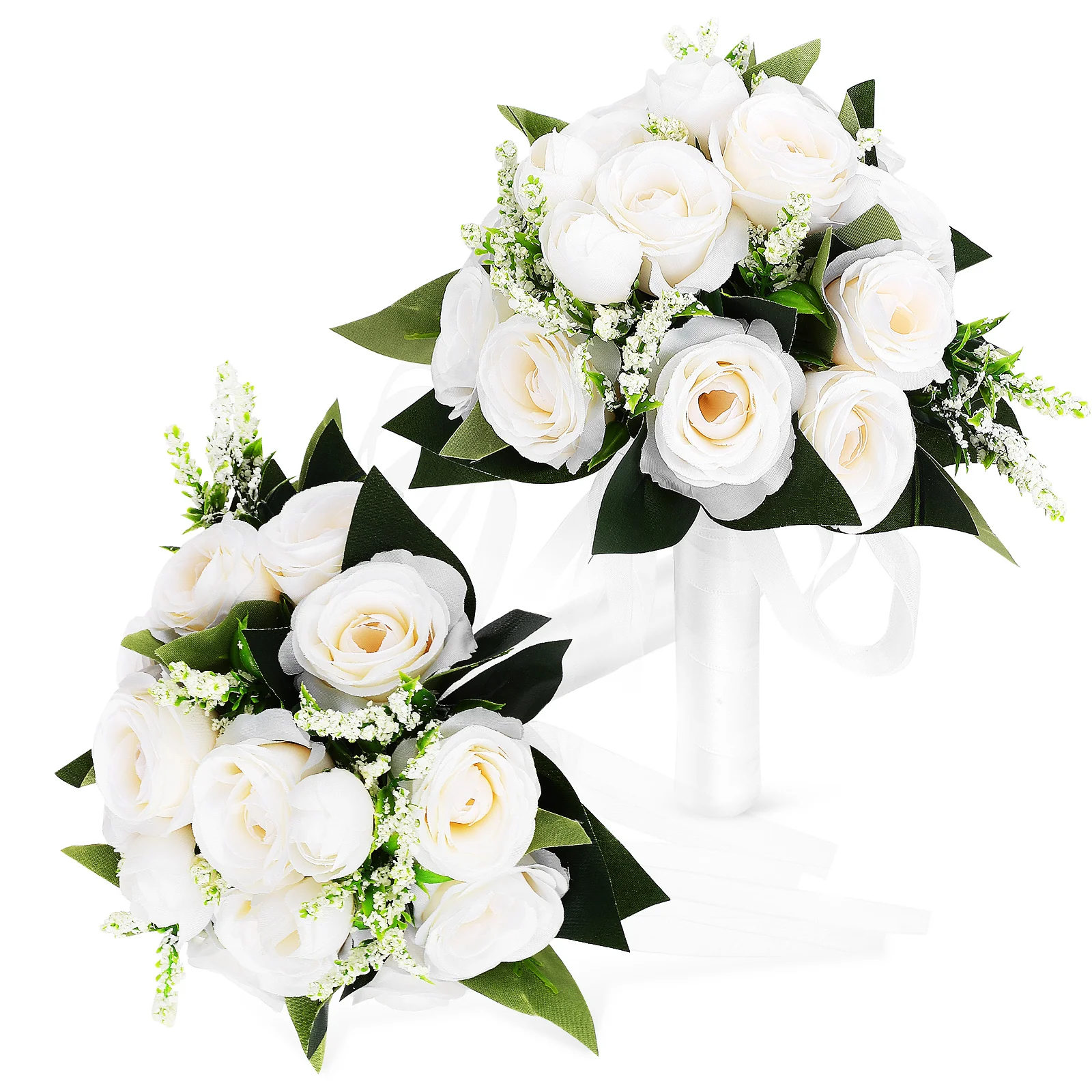 

2 Pcs Bridal Bouquet Fresh Flowers Of For Bride Props Bridesmaids Holding Artificial Wedding Bouquets