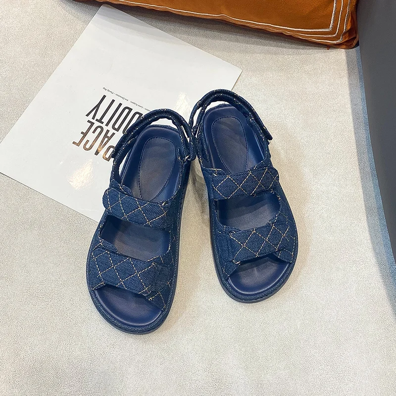 Сандалии TUINANLE женские из мягкой искусственной кожи босоножки денима и удобные на