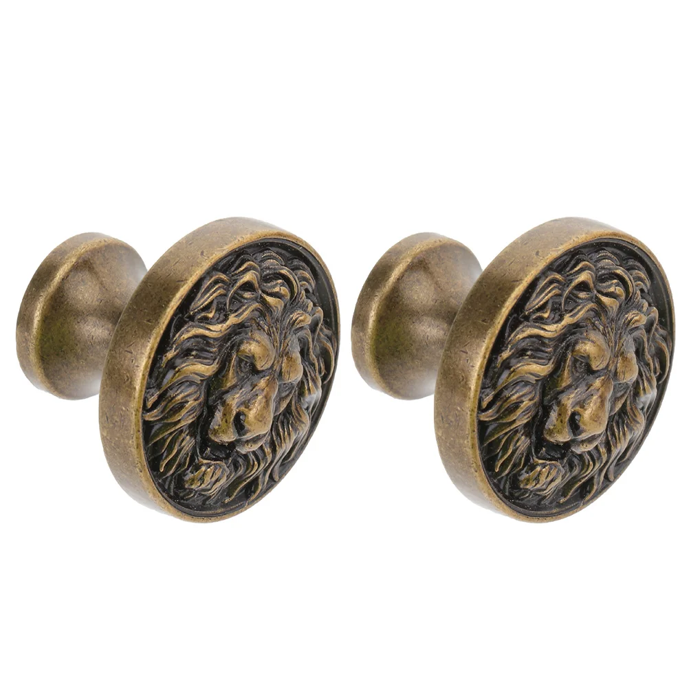 

Knobs Drawer Cabinet Handle Handles Head Knob Door Dresser Vintage Kitchen Round Cupboard Metal Decorative Cane Brass Retro