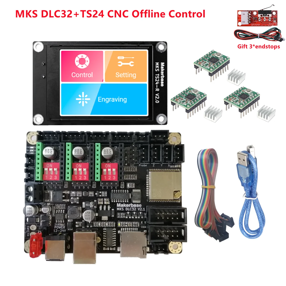 Grbl 32-битный ЧПУ щит ESP32 WIFI контроллер MKS DLC32 V2.1 автономная плата управления TS24