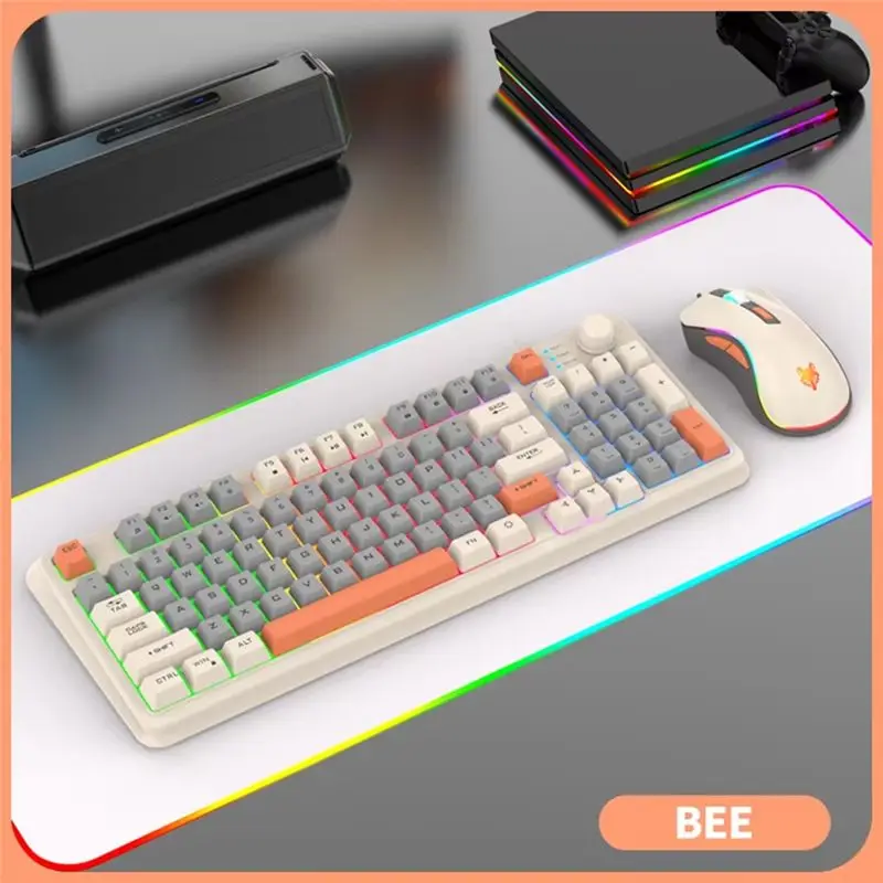 Фото Комплект клавиатура и мышь XUNFOX K820, USB, проводной, игровой, с подсветкой, для настольных ПК/ноутбуков, для дома и офиса, для мужчин и женщин №2