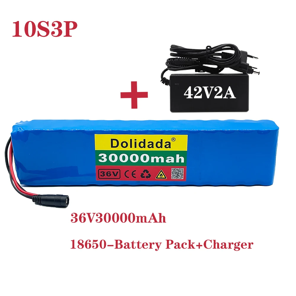 

10s3p 36V 30ah battery eBike battery pack 18650Li ion battery 500W high power large capacity 42V motorcycle scooter with charger