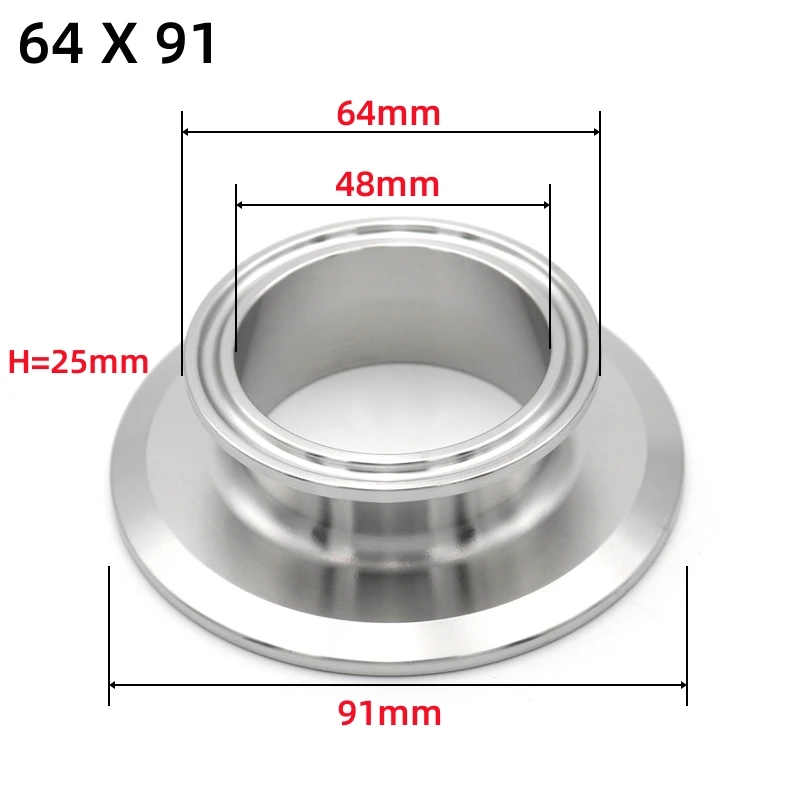

1,5 дюйма, 2 дюйма, 2,5 дюйма, 3 дюйма, 4 дюйма, концевая крышка редуктора с тройным зажимом, фланец SS304, 50,5, 64 77,5, 91 119 мм, наконечник, санитарный фитинг для домашнего пивоварения