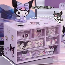 Creative Sanrio Multi Layer 6 Palace Grid Storage Box Cartoon Kuromi Table Drawer Cute Cinnamoroll My Melody Jewelry Shelf Gift