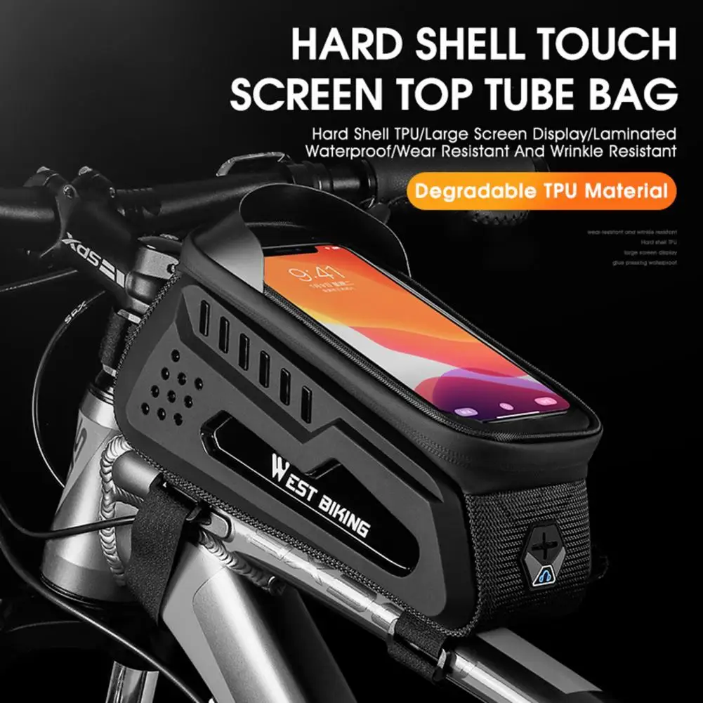 

2L Top Tube Bag Large Capacity Sensitive Oxford Cloth Earphone Hole Cycling Frame Pouch For Outdoor Bike Accessories