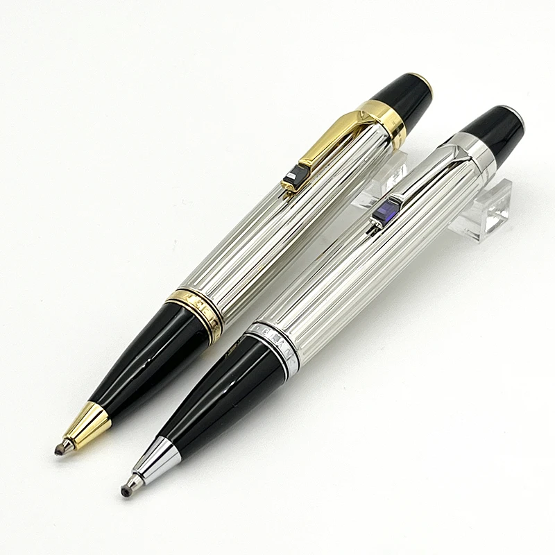 LAN MB Bohemies Black Resin Ballpoint Pen Mini Stationery Ball Pens with Diamond and Serial Number on Clip