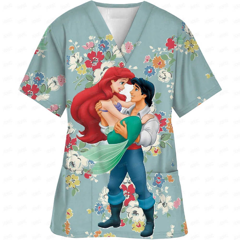 Высококачественная футболка с принтом принцессы Диснея медицинская униформа