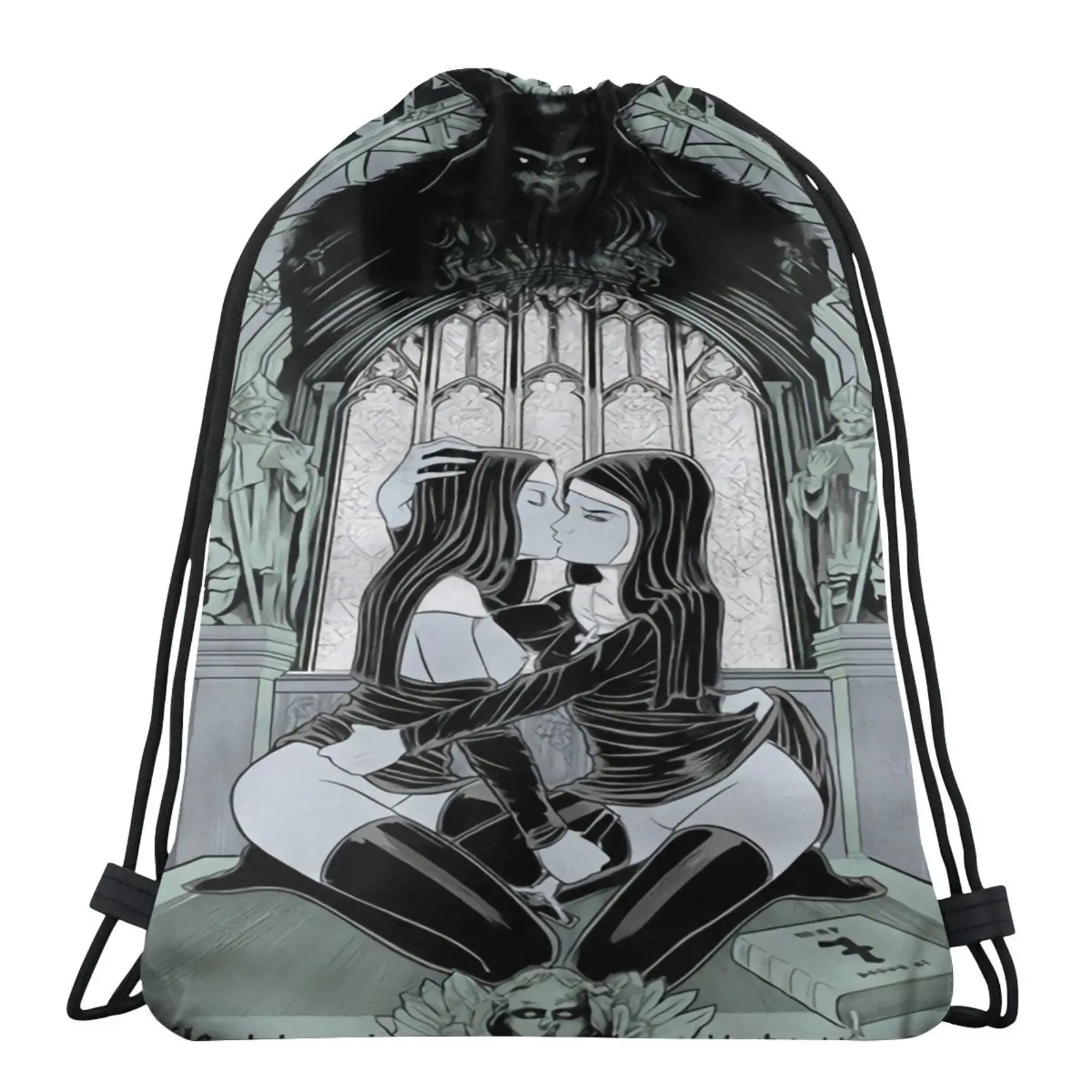 

Сексуальный рюкзак Nuns Nonnen Kissing Anton Lavey для мужчин, Детская тканевая сумка, веревочная сумка, женские сумки