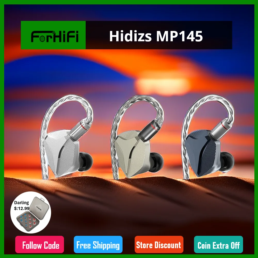 Hidizs MP145 ультра-большие плоские магнитные HiFi внутриканальные мониторы