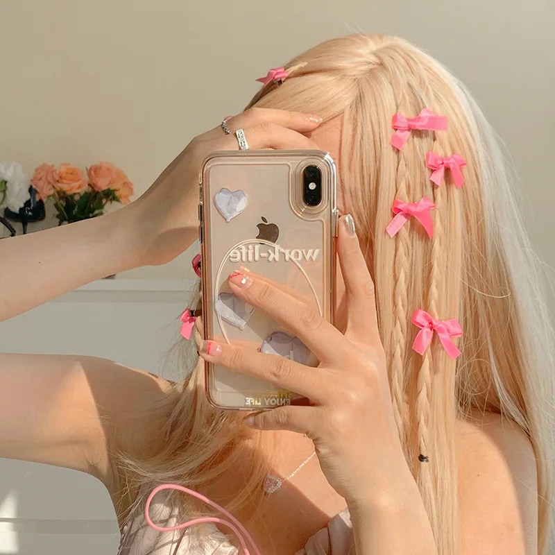 

8pcs/set Small Pink Bowknot Hairpin for Girls 2023 Summer New Cute Bangs Clips Hairslide Headwear Hair Accessories for Children