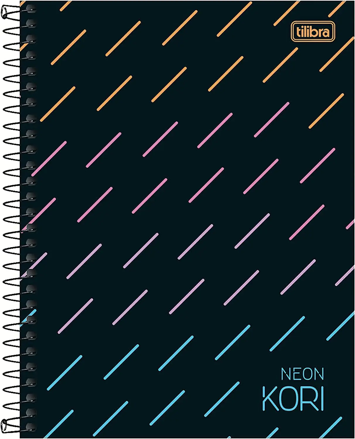 

Caderno colegial capa dura 1x1 80 folhas Neon Kori notebooks com frete grátis