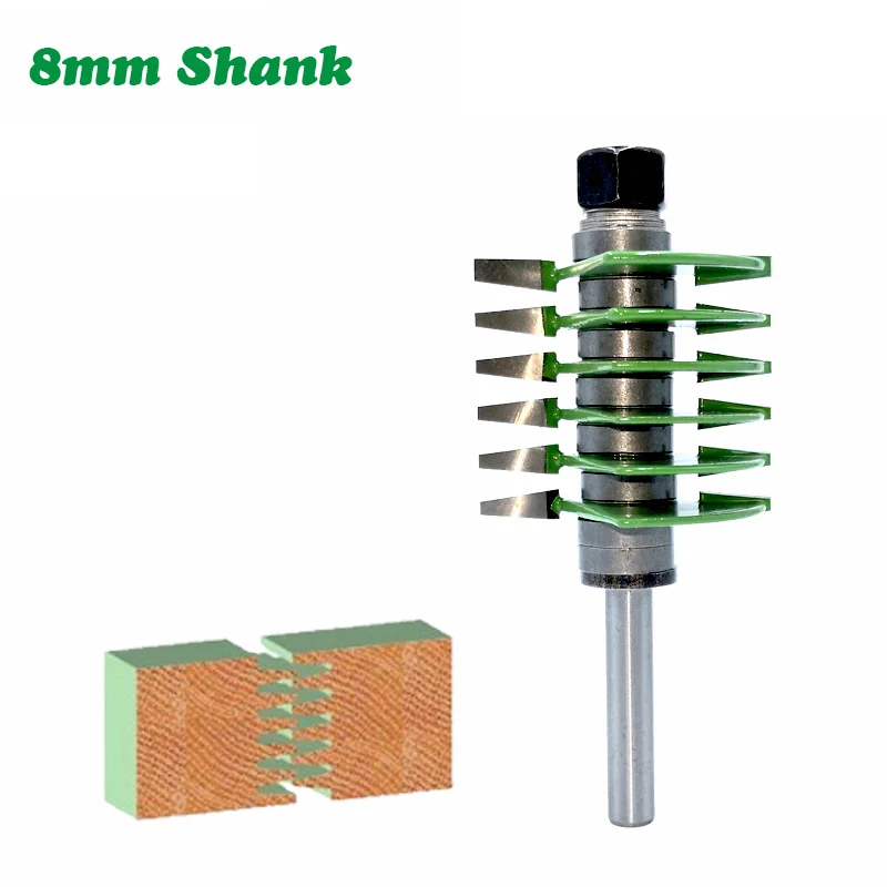 

1PC 8MM Shank Milling Cutter Wood Carving 2 Teeth Adjustable Finger Joint Router Bit Tenon Cutter Industrial Grade Woodworking