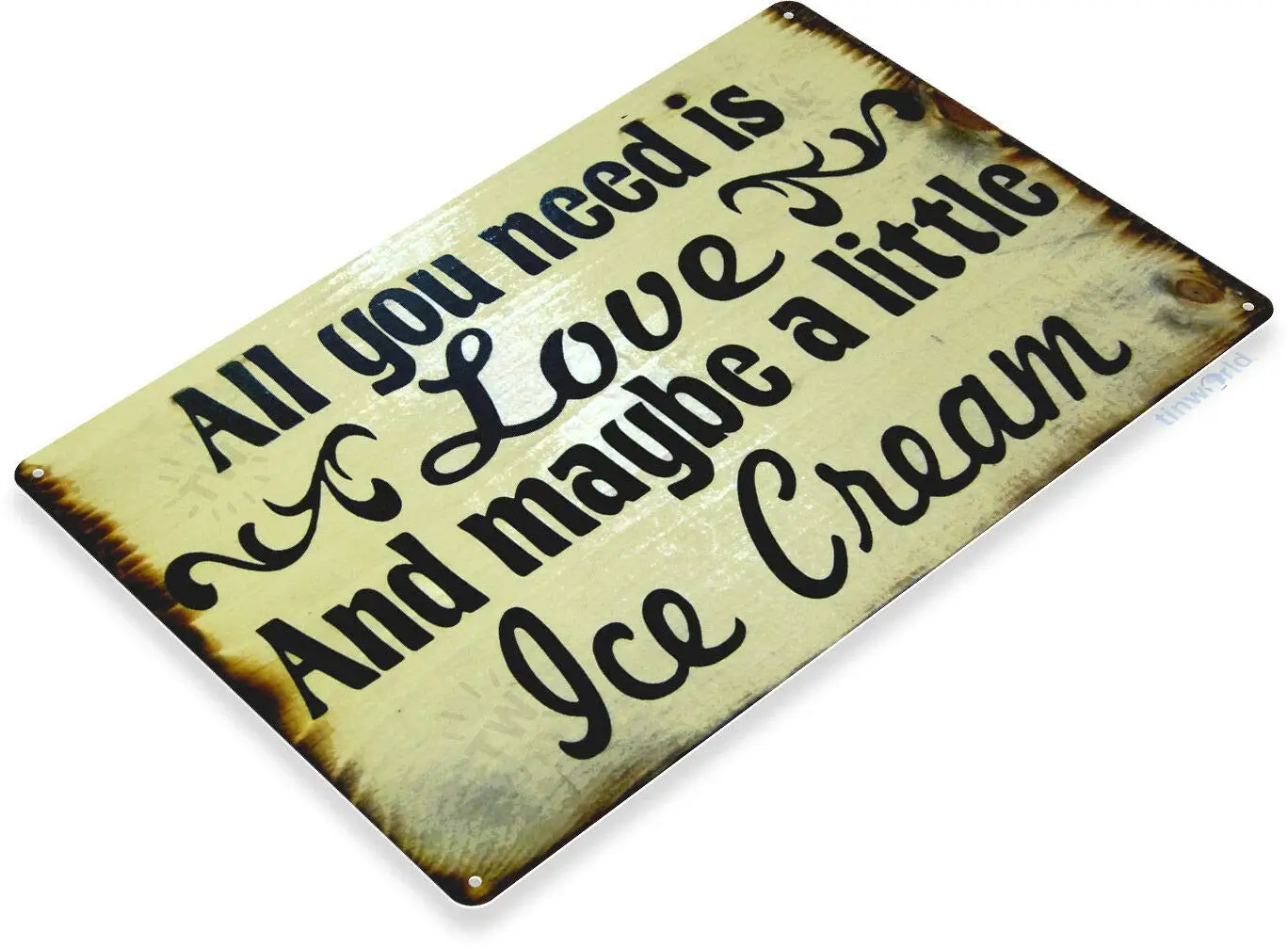 

TIN Sign Love & Ice Cream Sign Rustic Kitchen Cottage Parlor A109 Retro Wall Home Bar Pub Vintage Cafe Decor, -Metal Tin Signs,