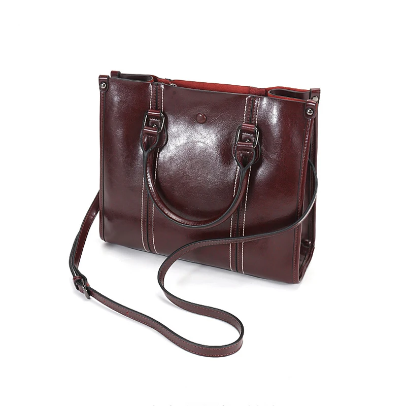 

Retro leather women's bag 2023 new single large capacity shoulder bag cow leather women's handbag