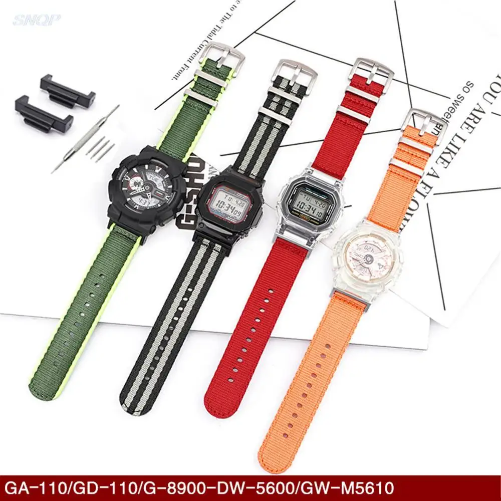 

Nylon Watch Band for Casio G-Shock GA-110/100/120/150/200/400/700 GD-100/110/120 DW-5600 6900 GW-M5610 GW-6900 Strap Bracelet