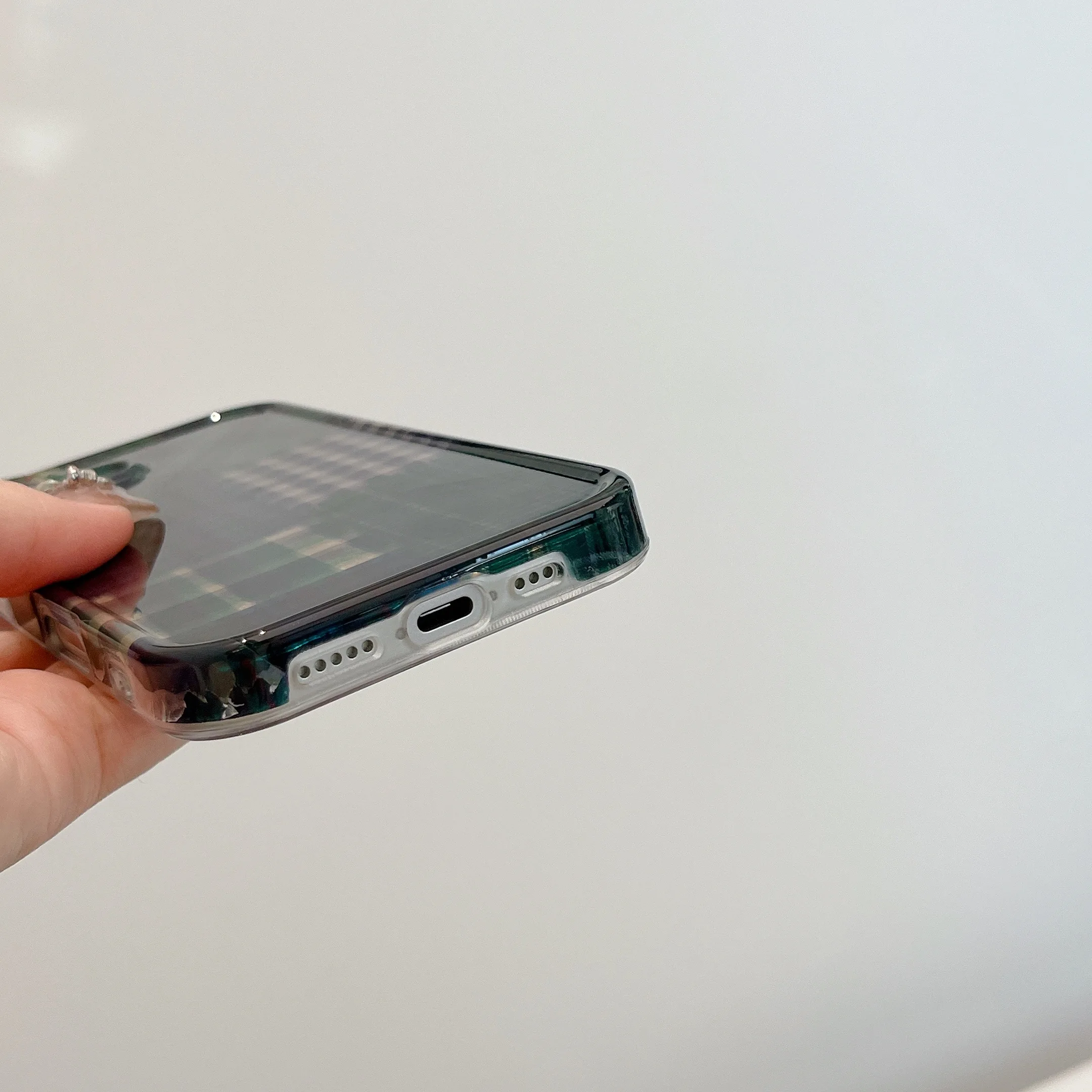 Креативный модный двухслойный чехол для телефона INS с зелеными шашками iPhone 16 15 14 13