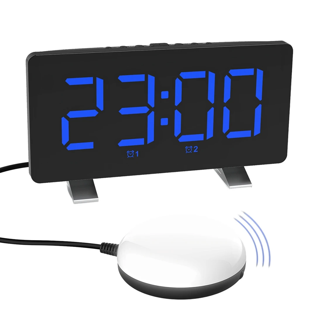 

Громкий будильник для взрослых, большой дисплей с цифровыми часами 7,4 дюйма и вибрационным шейкером