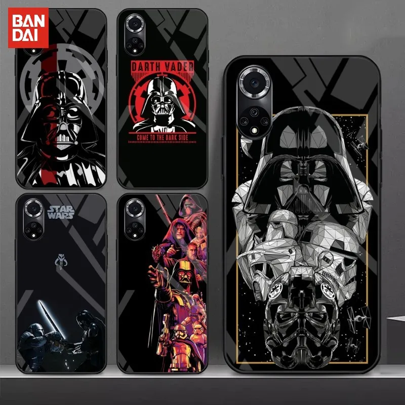

BANDAI Star Wars Phone Case Glass Cover For Huawei P 40 30 20 10 Pro Plus P50 P9 P Smart 2019 2021 P Smartplus Smart Z