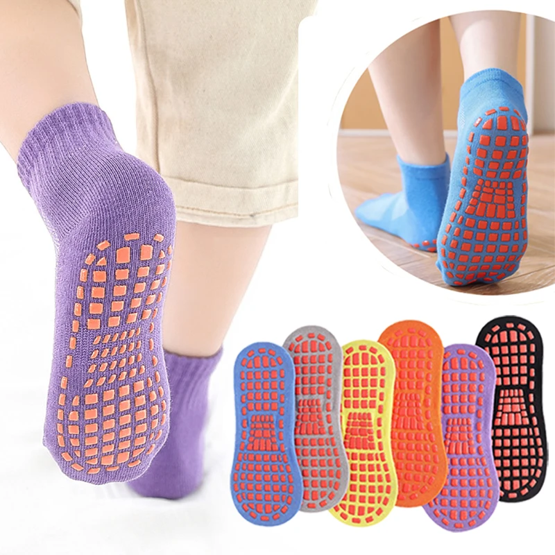 

Спортивные носки для йоги, тренировочные носки, хлопковые носки для батута, нескользящие носки унисекс для пола, удобные нескользящие масса...