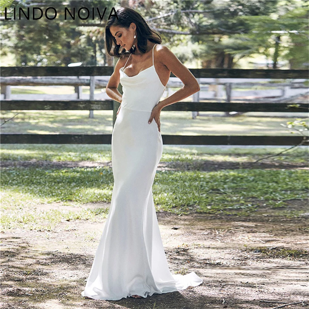 

Mermaid Boho Wedding Dresses for Women 2023 Straps Backless Chiffon Beach Bridal Gowns Sexy Bride Dress Vestidos De Noiva