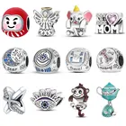 Новое поступление 100% Серебряный кулон обезьяна смайлик Ангел Шарм-бусина подходит к оригинальному браслету Пандора Ожерелье женские ювелирные изделия