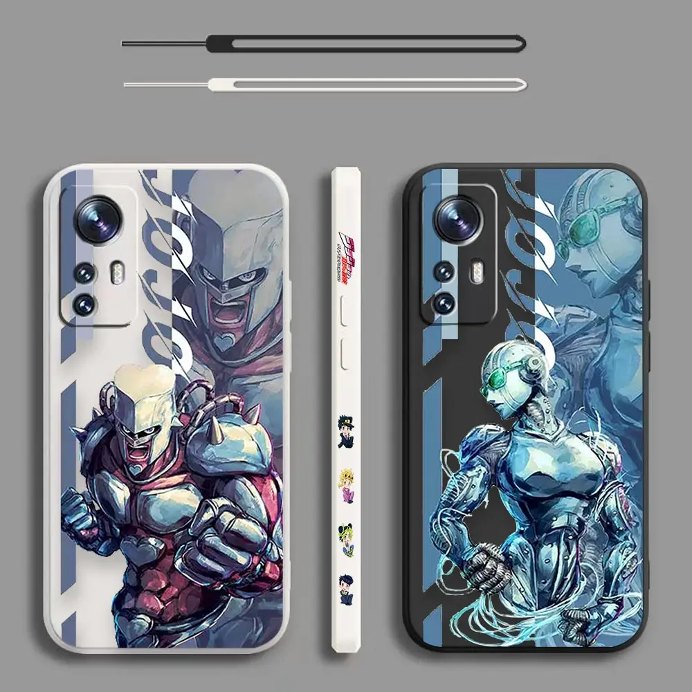 

JoJo's Bizarre Adventur Cartoon Case For Xiaomi Mi 13 12 12S 11 11T 10 10S 9 9SE 8 8SE 6 6X Pro Ultra Liquid Rope Cover Funda