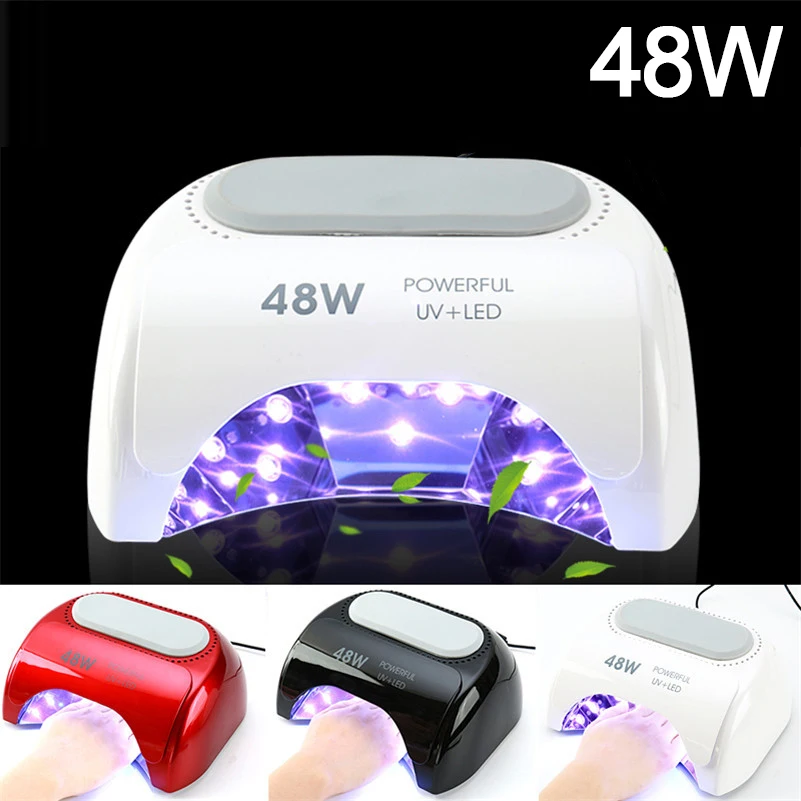 Professional Dual Chip UV+LED Lamp 48W Quick Curing Nail Dryer Digital Timing Hand Sensor Varnish Solidify Manicure Machine