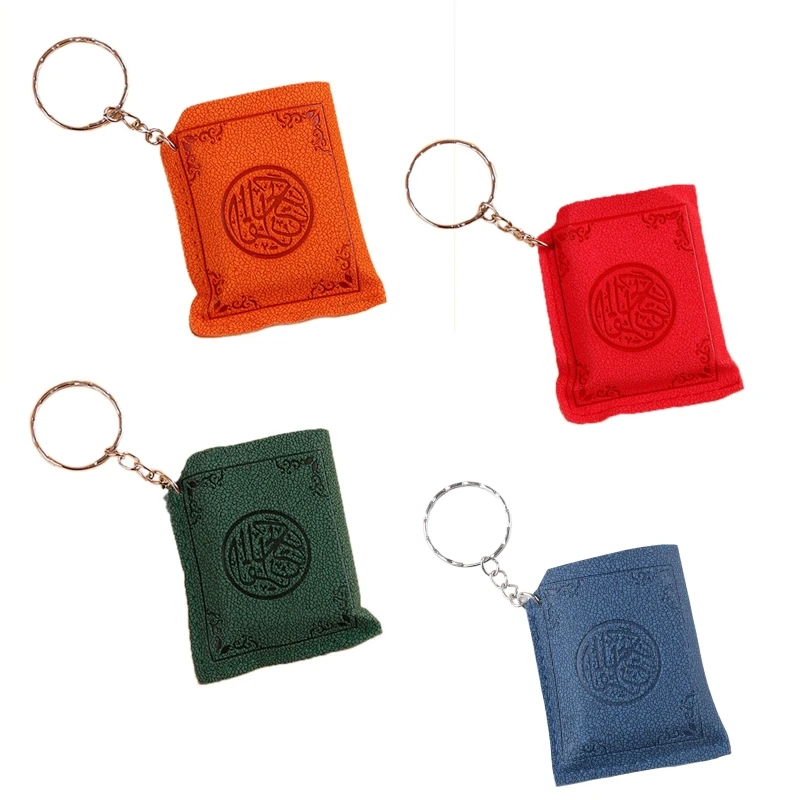 

for Creative Super Mini Arabic Quran Book Keychain Pendant PVC Storage Bag