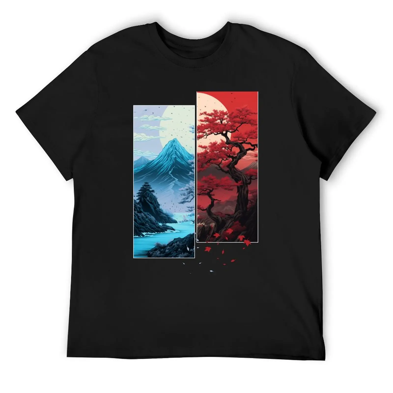 Футболка Momiji Tree с японским пейзажем футболки графическим рисунком мужская