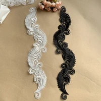2pcs latest patche tulle embroidery lace fabric applique sticker collar trim patch clothes sew on patches parches para ropa f25