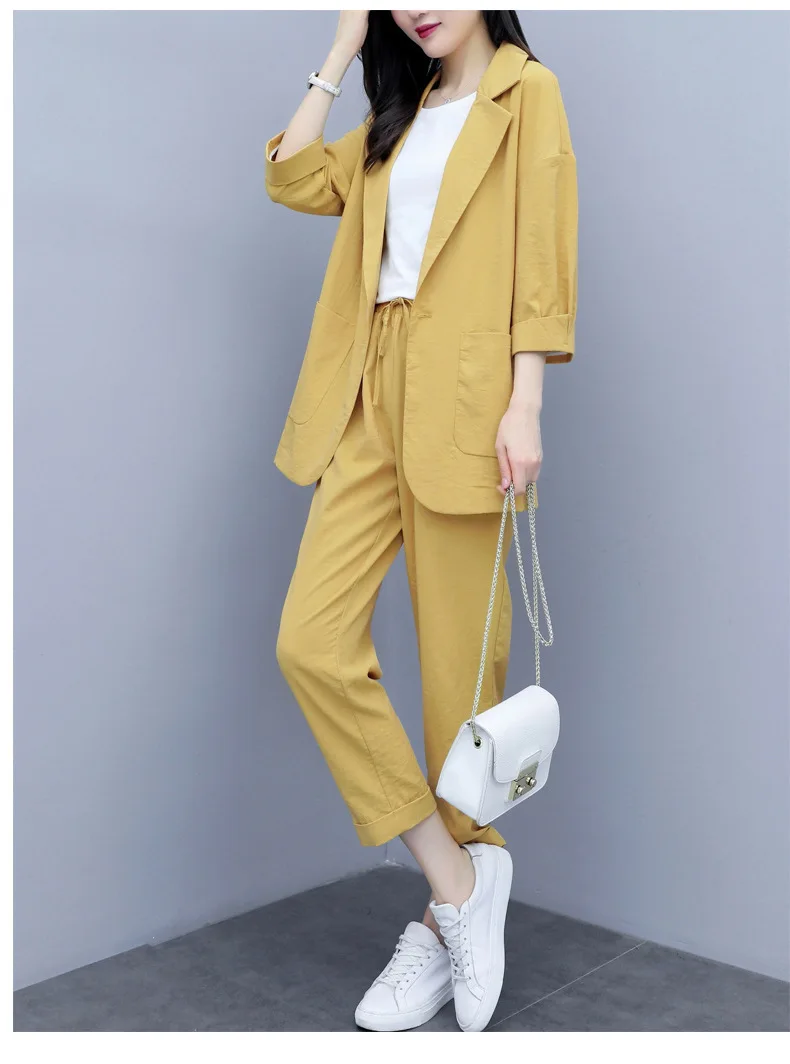 

Net red small suit jacket women's spring and autumn thin section 2022 Korean version loose and casual imitation cotton linen lin