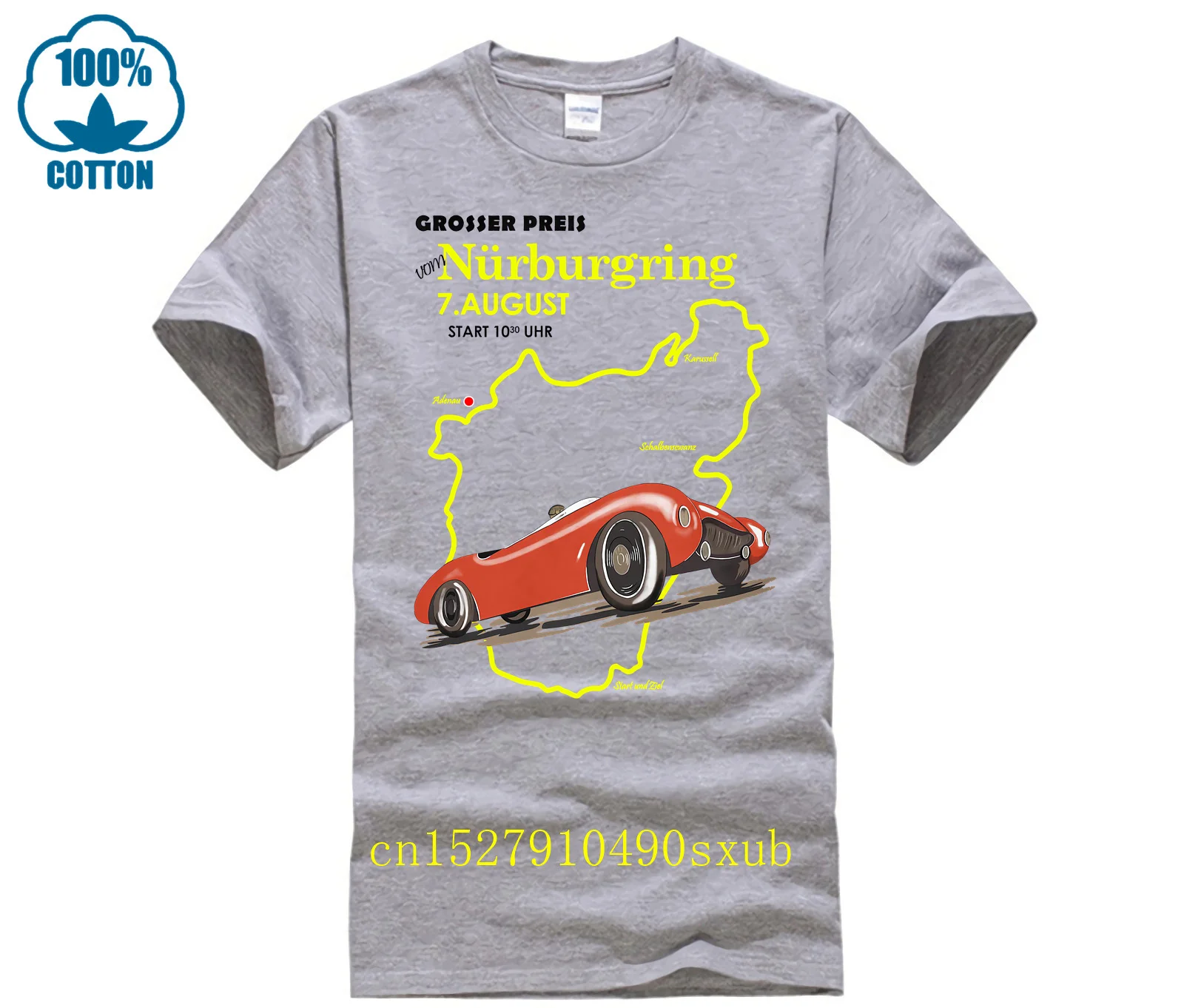 Vintage nurburgring motor racing mark rogan man's t shirt car moto tee clothes