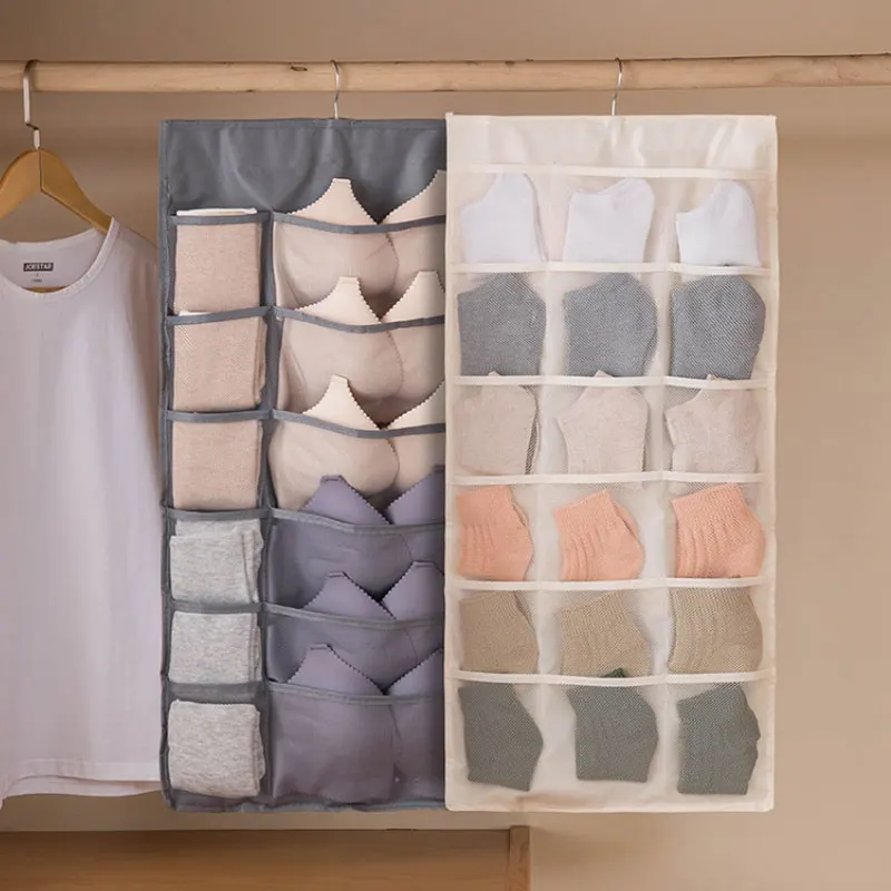 

Double-sided Underwear Storage Bag Non-woven Hanging Bag Hanging Storage Bag Bra Rack Hanger Storage Bags Wardrobe Organizer