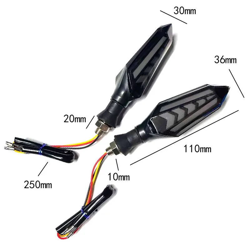 Сигнал поворота с потоковой водой для мотоцикла двухсторонняя лампа 12 В задние