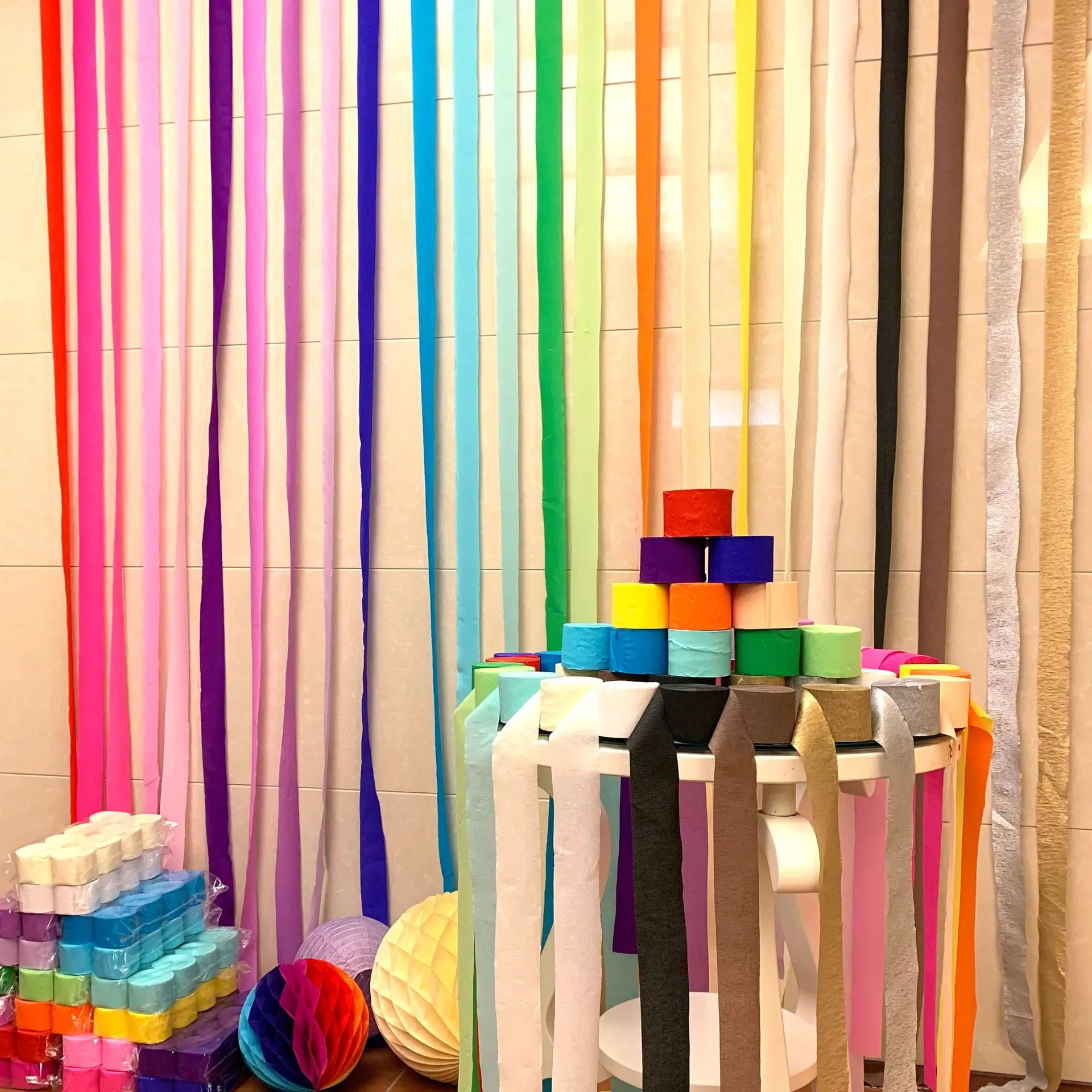 

25M Color Color Crepe Paper Birthday Party Decoration Background Wall Wedding Decoration Balloon Accessorie Baby Shower