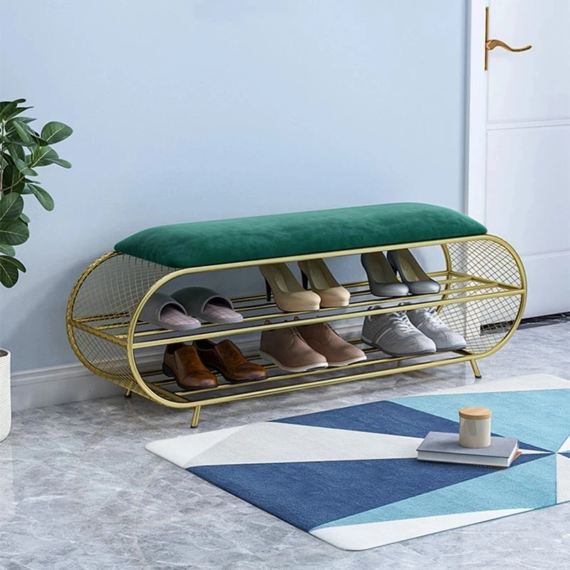 Оригинальная подставка для обуви с сиденьем украшение прихожей полка хранения