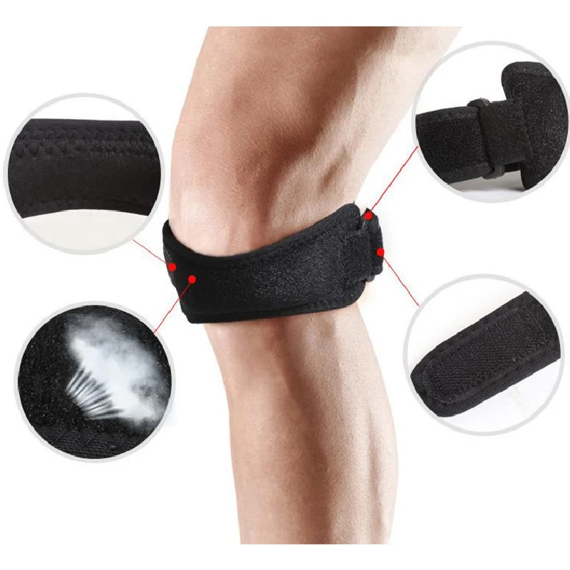 

1Pcs Sports Kneepad Adjustable Patella Knee Tendon Strap Protector Guard Knee Support Pad for Running Outdoor Sports Knee Brace