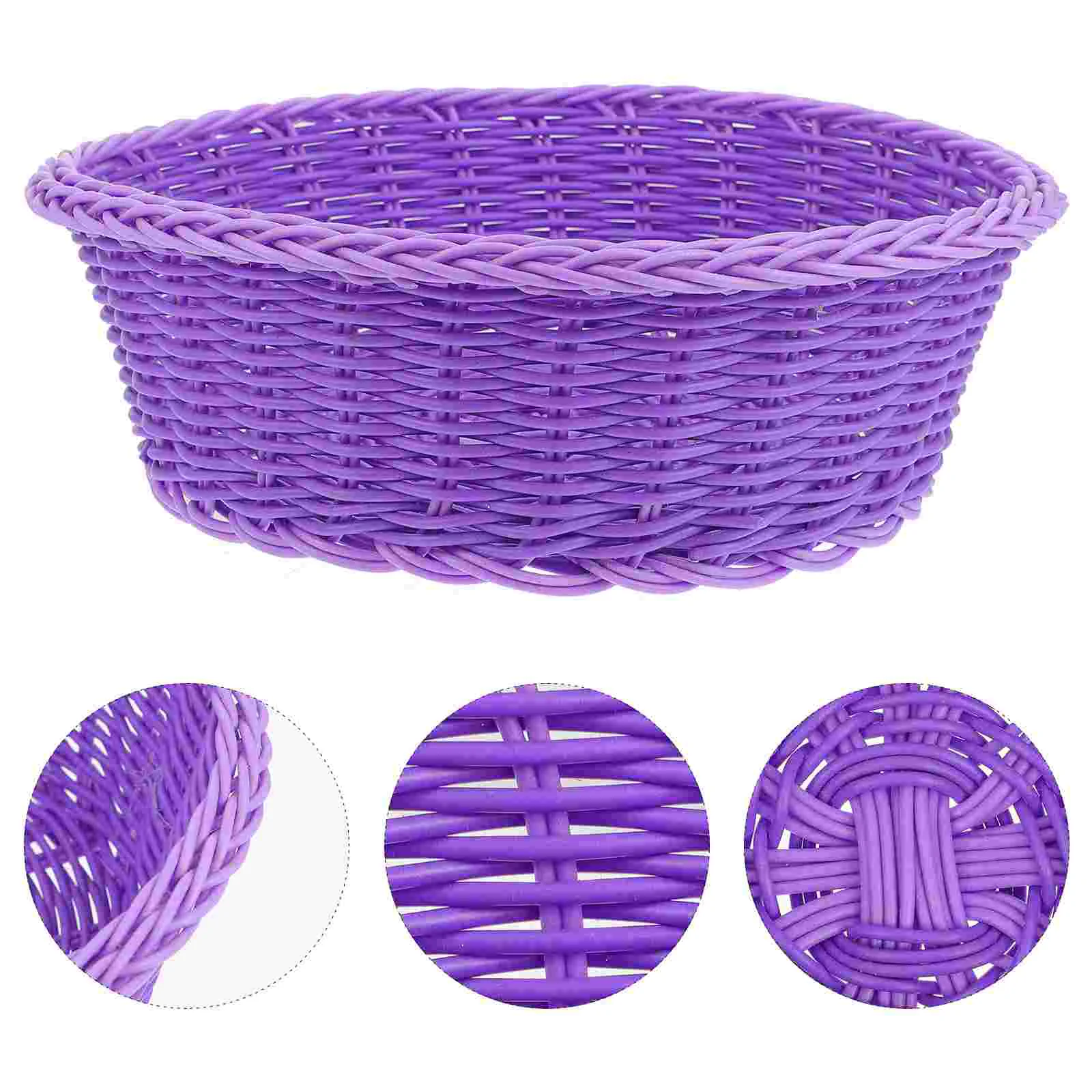 

Basket Fruit Woven Storage Wicker Bread Serving Rattan Baskets Vegetabletray Display Seagrass Strawpicnic Willow Container Bowl