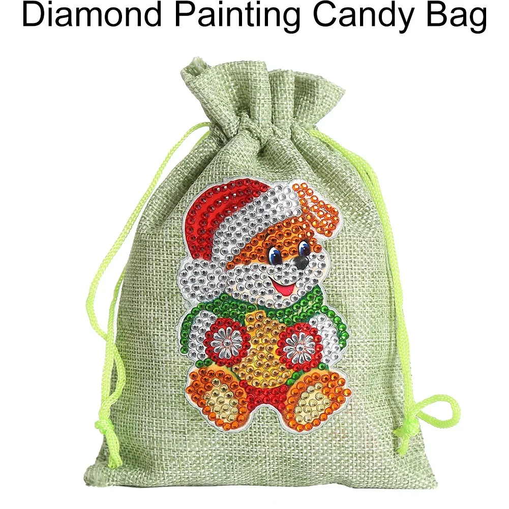 

12*17cm Christmas Candy Bag， DIY Decoration Drawstring Pocket Selected Linen Xmas High Quality Hot Best Durable