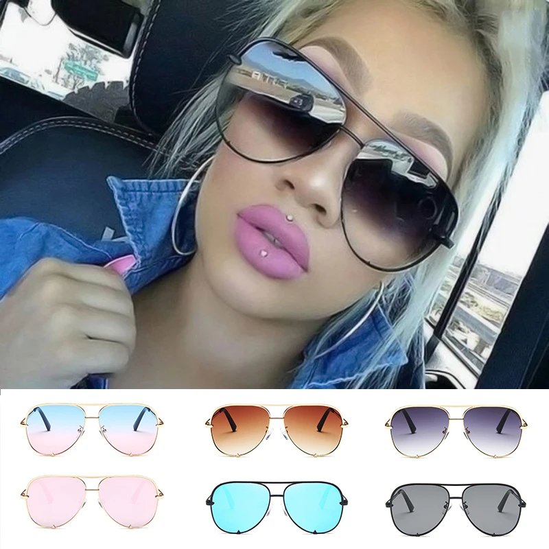 

Солнцезащитные очки-авиаторы женские, брендовые дизайнерские зеркальные модные солнечные очки с градиентом в ретро стиле, для вождения