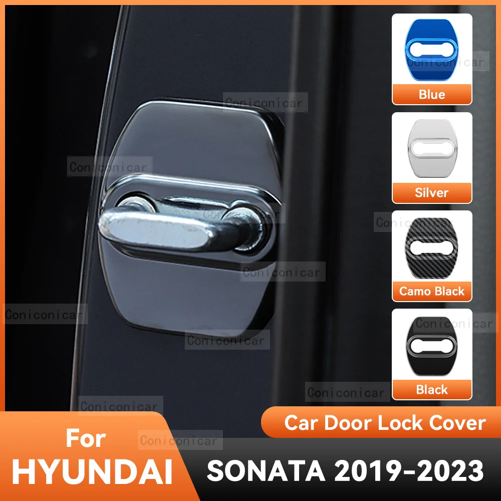 

For HYUNDAI SONATA 2019-2023 Accessories Car Door Lock Protect Cover Emblems Case Stainless Steel Decoration Protection