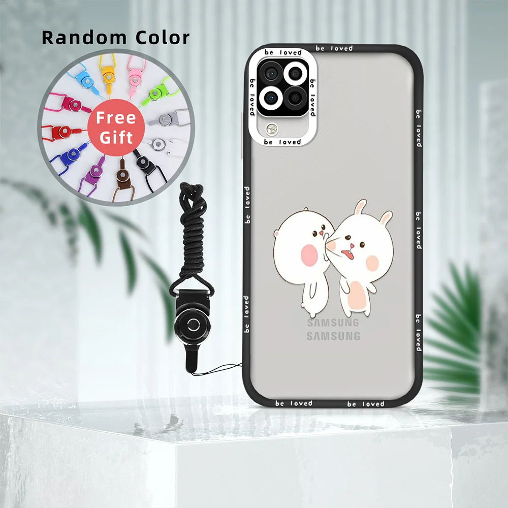 

Cartoon Cute Rabbit Clear Phone Case for Samsung A11 A12 A71 A21S A32 4G A52 A52S A53 5G A72 S22 Plus S22Ultra Soft Back Covers