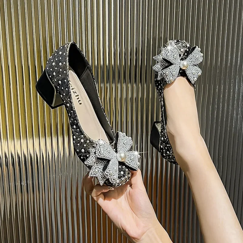 Большой размер-43 модная женская обувь в стиле ретро на высоком каблуке