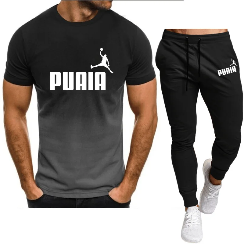

Cross border AliExpress 2023 New Men's Seasonal Short Sleeve Spring/Summer Pants Men's Leisure Sports T-shirt Set