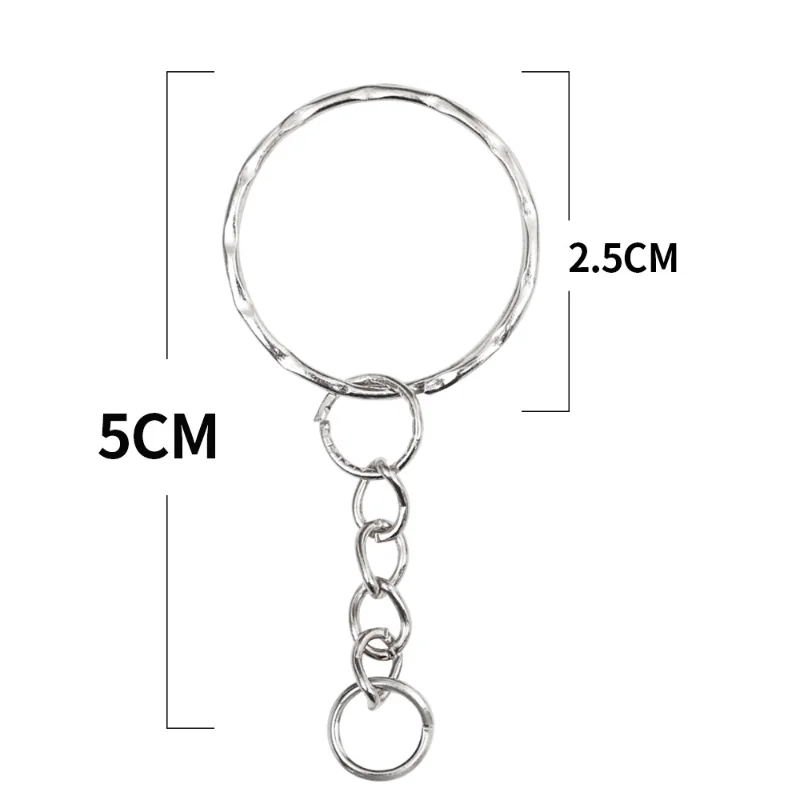 20/100pcs Metal Blank Keyring Keychain Split Rings Keyfob Key Rings Lobster Clasp Key Chain Key Pendant Stainless Steel Rings